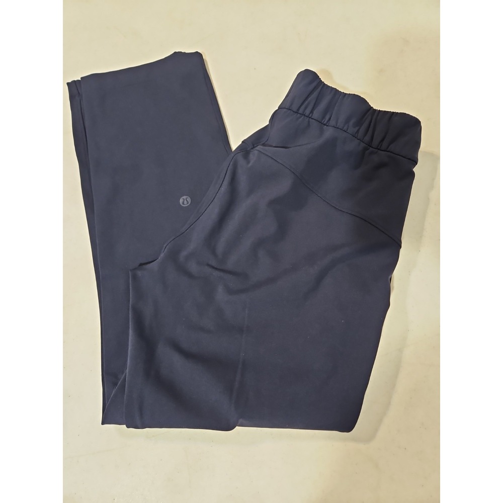 Lululemon On The Fly Pant Womens 2 Navy Blue Pockets Drawstring EUC(L147